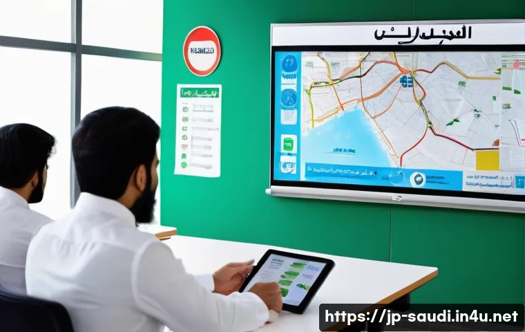사우디아라비아 운전 면허 취득 방법 - A modern driving school classroom in Saudi Arabia filled with diverse adult students studying traffi...
