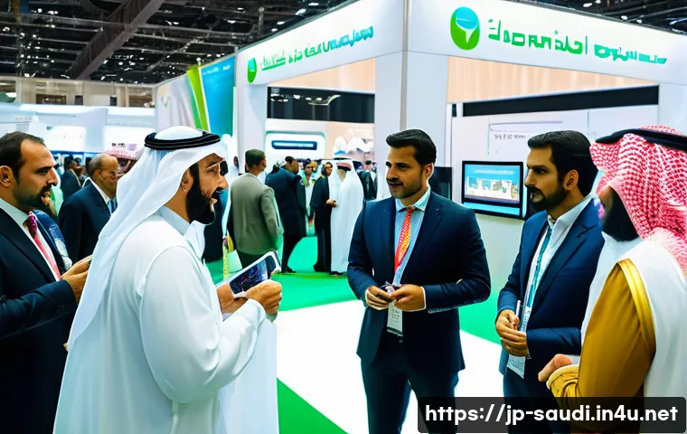 사우디아라비아 무역 박람회 정보 - A bustling international trade expo in Saudi Arabia showcasing diverse industries such as renewable ...